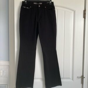 Black Mid-Rise Straight Leg LEI Jeans Juniors